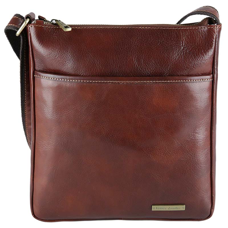 ILIUSHA - Genuine leather men's shoulder bag medium size